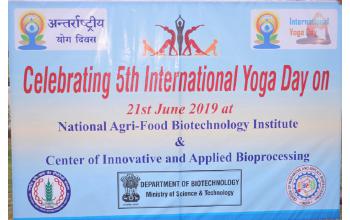 Celebration of 5th International Yoga Day at NABI and CIAB-  21-June 2019